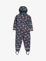 Frugi Baby Ocean Puddle Buster Suit Blue Multi