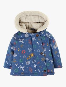 Frugi Baby Little Penhale Parka Jacket, Navy/Multi, Navy/Multi