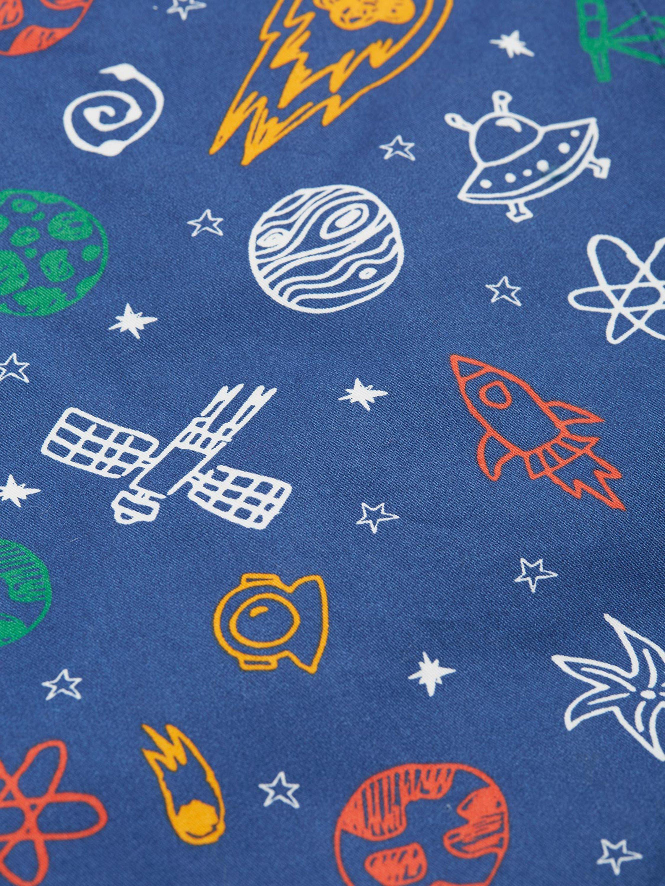 Product image 7 of 7, which shows Frugi Baby Little Penhale Parka Jacket, Navy/Multi, 6-9 months