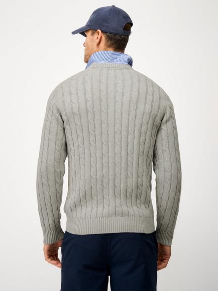 Crew Clothing Organic Cotton Cable Knit Jumper - view 2, Light Grey