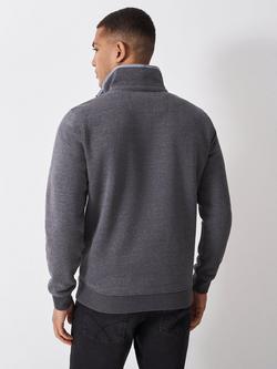 Crew Clothing Classic Half-Zip Sweater, Charcoal Grey - view 2, Charcoal Grey