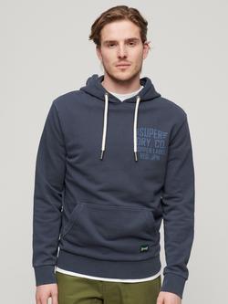 Superdry Copper Label Cotton Hoodie, French Navy