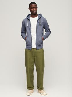 Superdry Athletic College Graphic Zip Hoodie, Tois Blue Grit, Tois Blue Grit