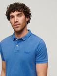 Superdry Regular Fit Short Sleeve Polo Shirt, Monaco Blue