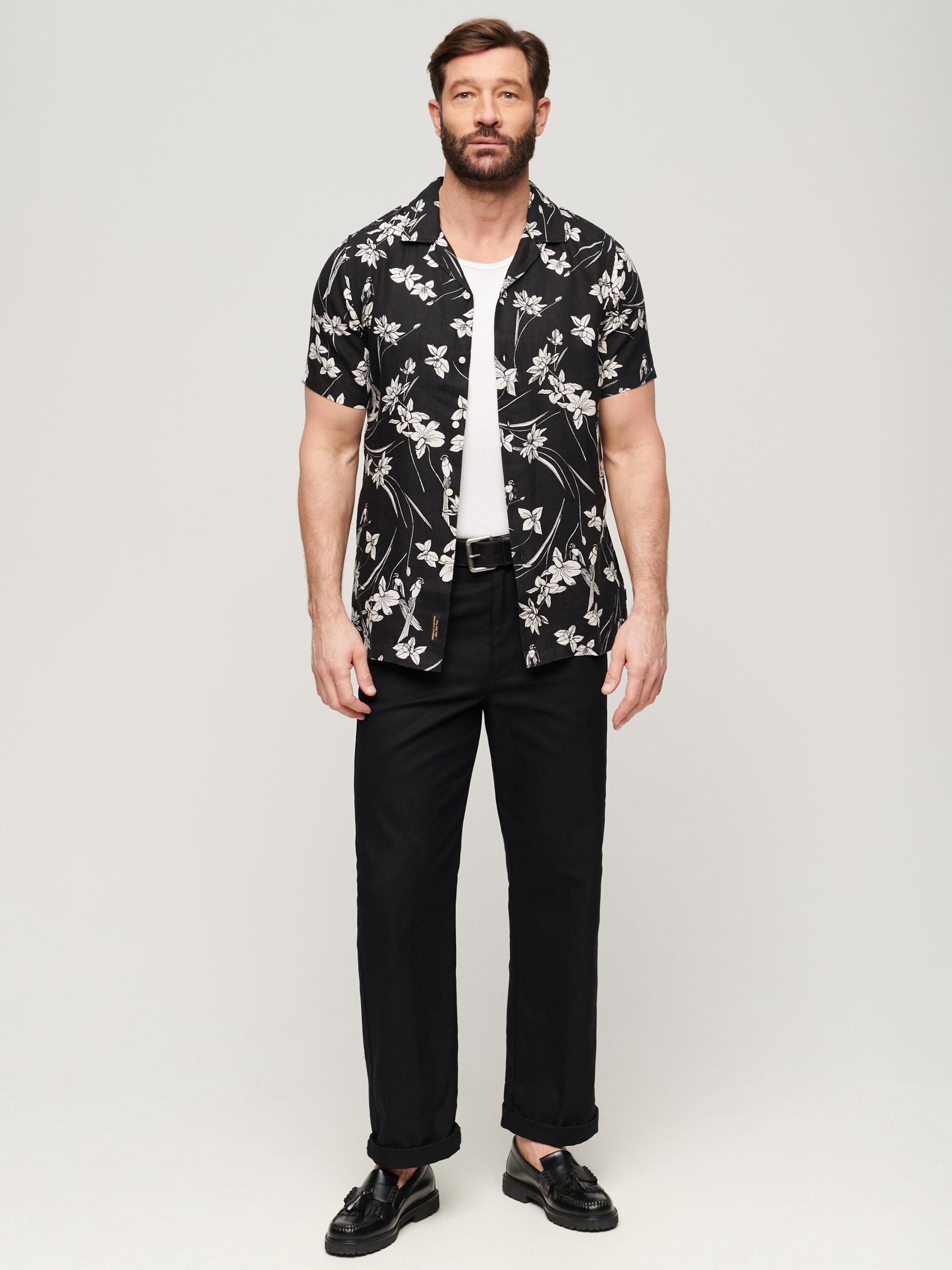 Product image 3 of 6, which shows Superdry Open Collar Shirt, Black/White, S