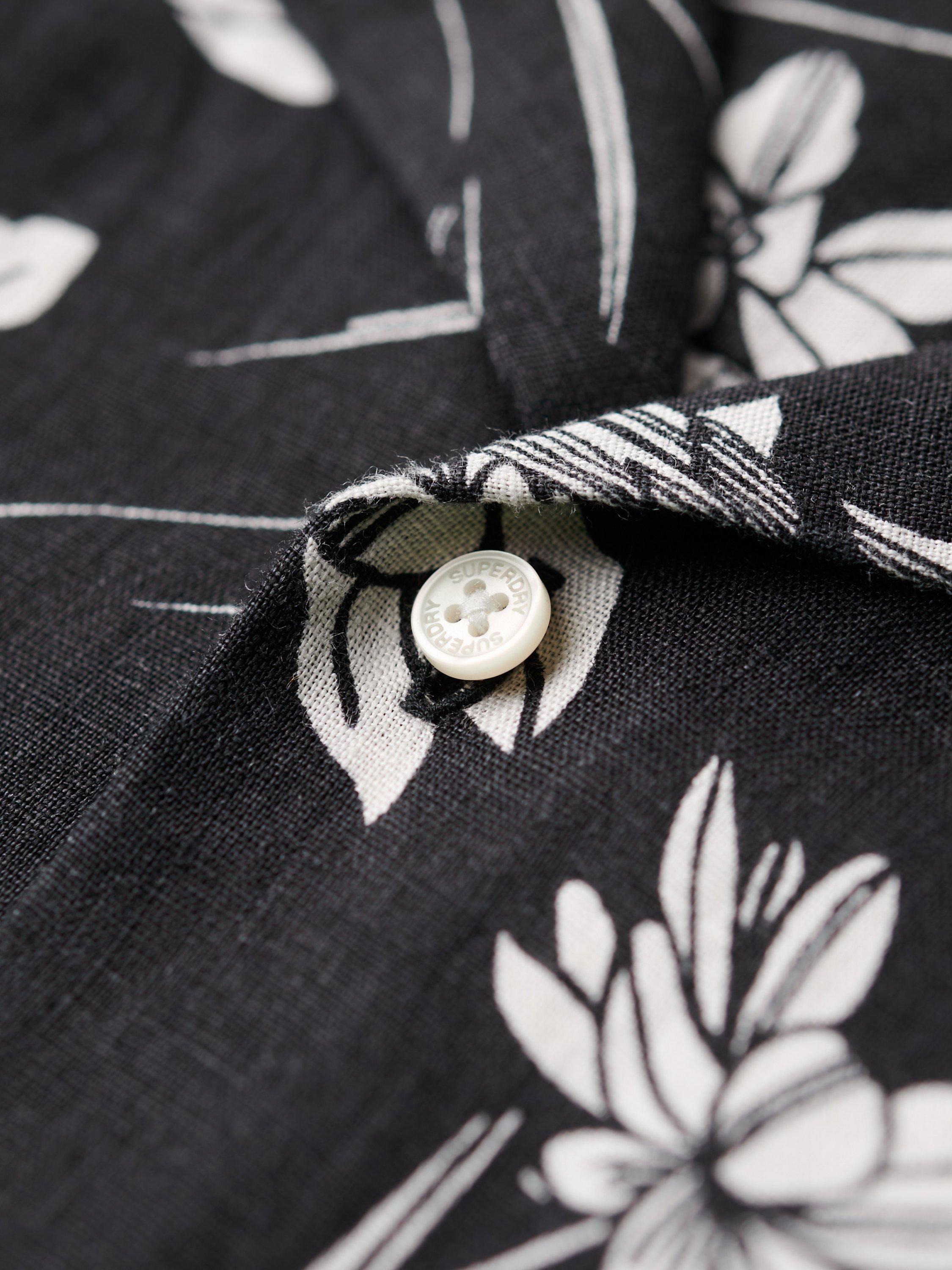 Product image 5 of 6, which shows Superdry Open Collar Shirt, Black/White, S