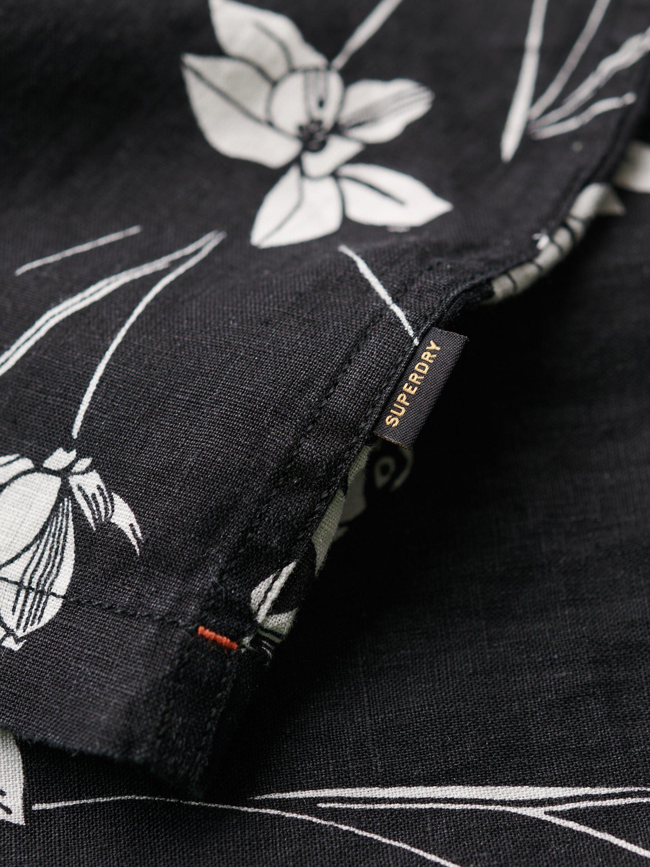 Product image 6 of 6, which shows Superdry Open Collar Shirt, Black/White, S