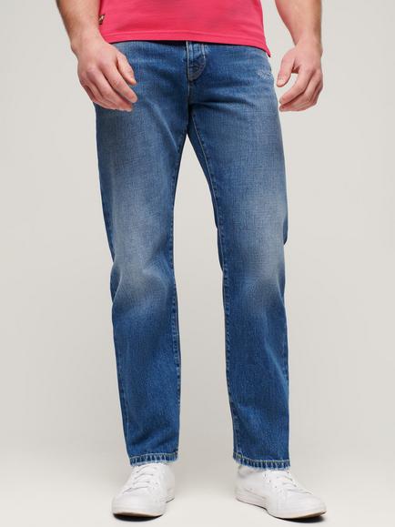 Superdry Vintage Straight Jeans, Blue, Dolores Mid Blue
