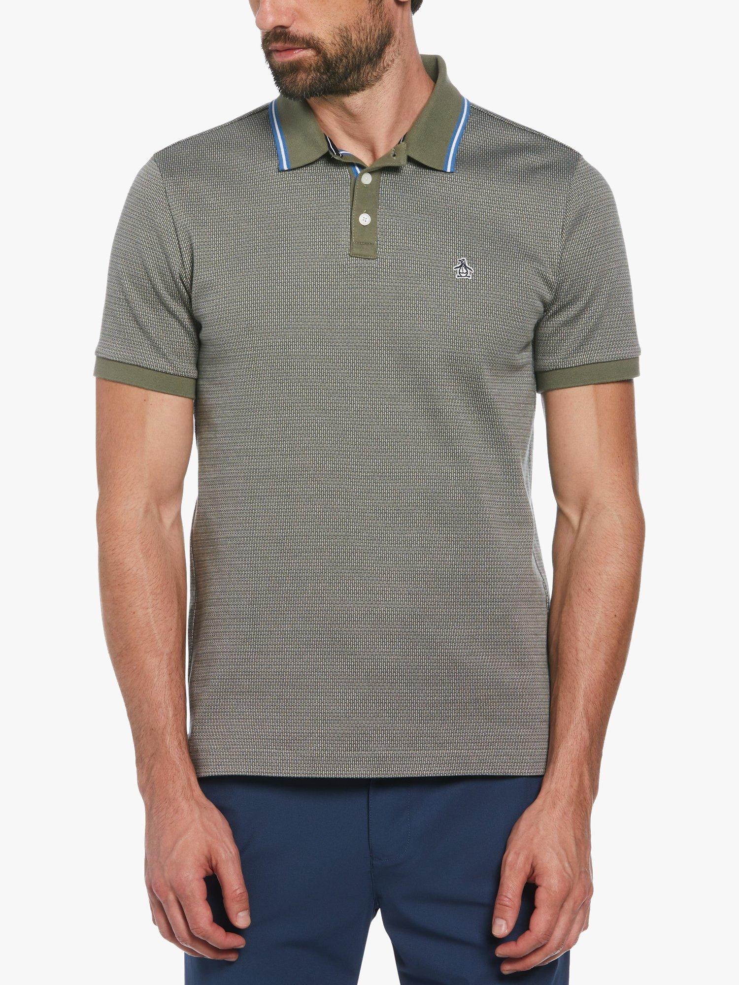 Product image 1 of 4, which shows Original Penguin Cotton Polo Shirt, Dusty Olive, S