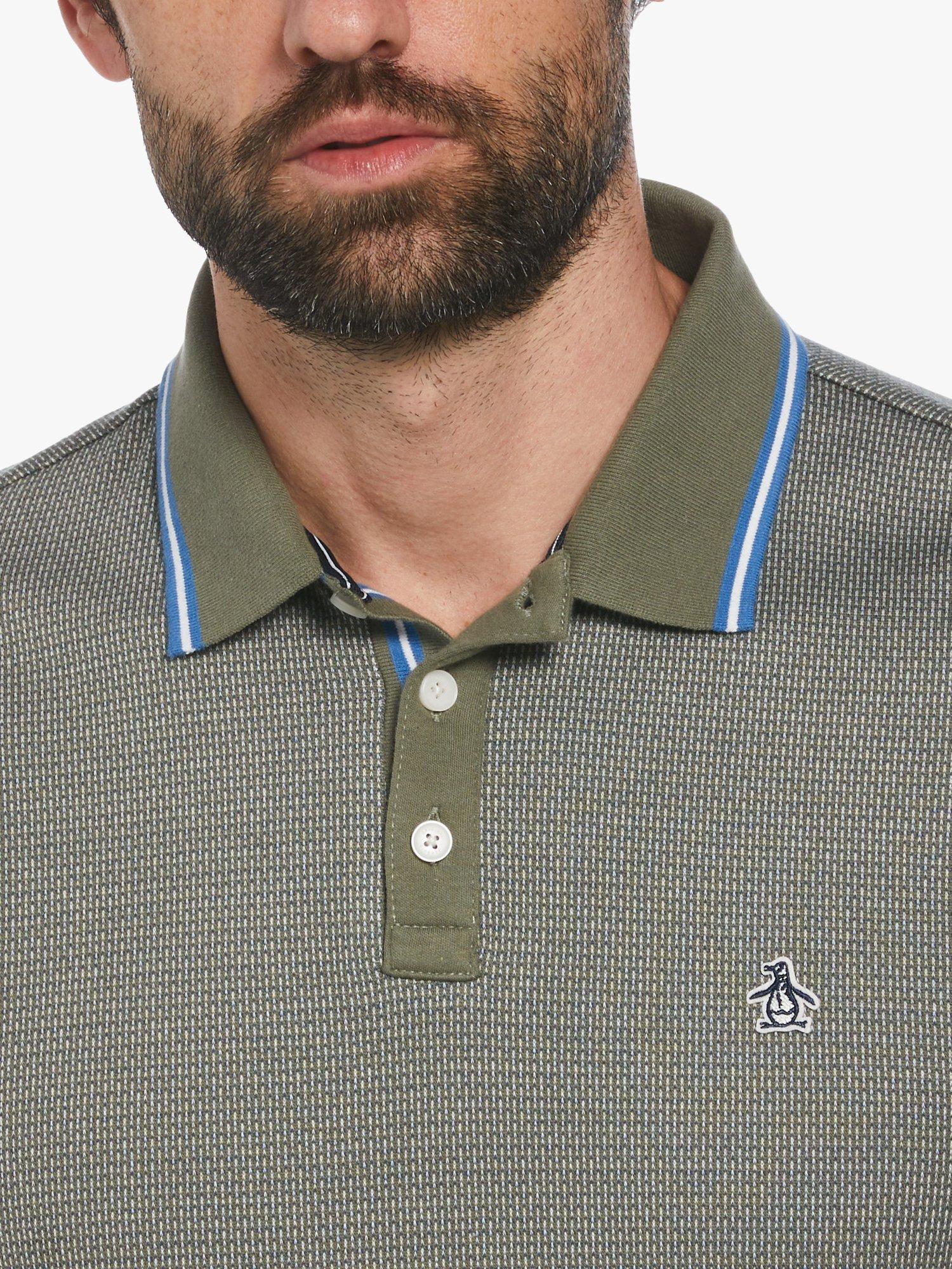 Product image 3 of 4, which shows Original Penguin Cotton Polo Shirt, Dusty Olive, S