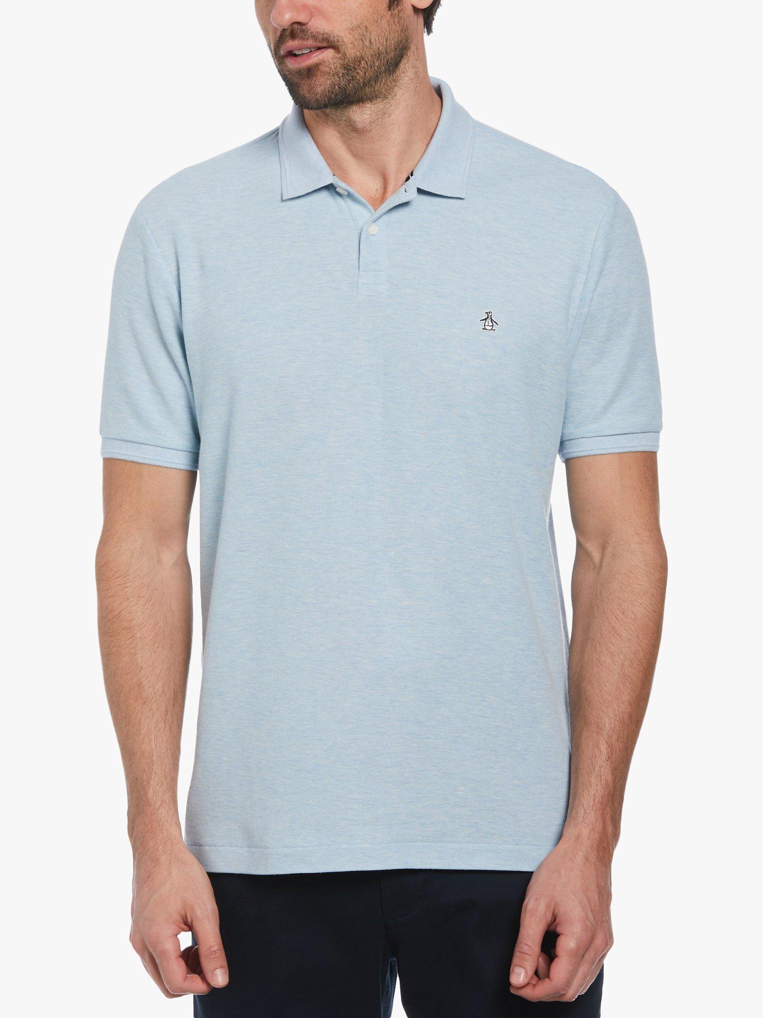 Product image 1 of 4, which shows Original Penguin Daddy Pique Polo Shirt, Cool Blue Heather, L