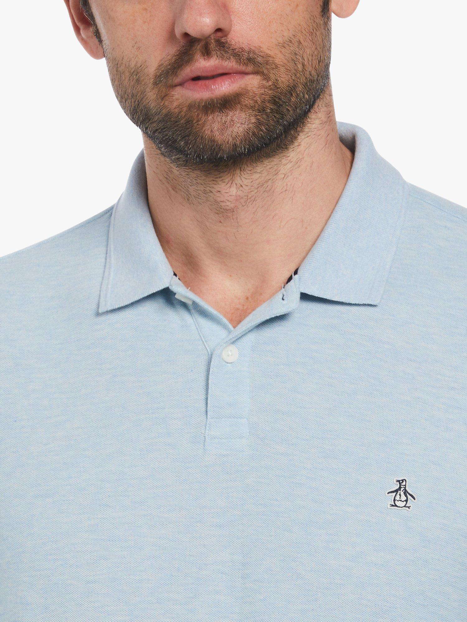 Product image 3 of 4, which shows Original Penguin Daddy Pique Polo Shirt, Cool Blue Heather, L
