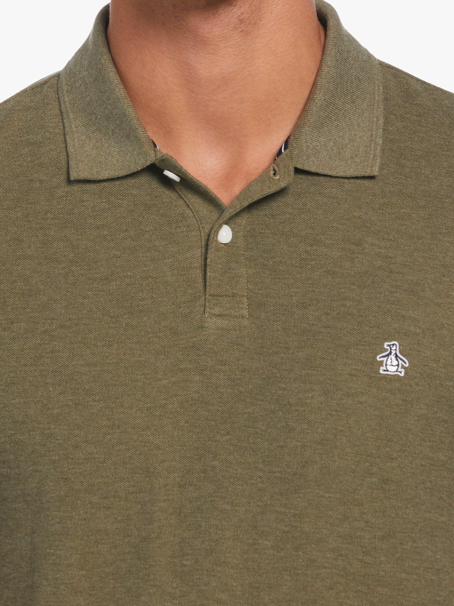 Product image 3 of 4, which shows Original Penguin Daddy Pique Polo Shirt, Dusty Olive Heather, L