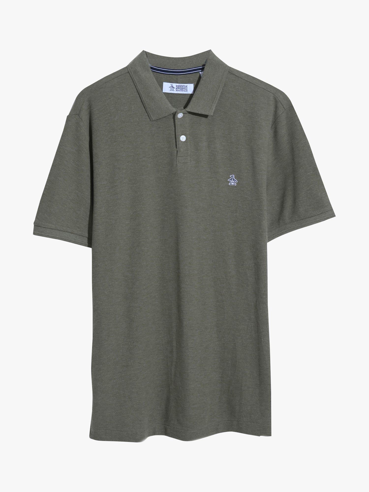 Product image 4 of 4, which shows Original Penguin Daddy Pique Polo Shirt, Dusty Olive Heather, L