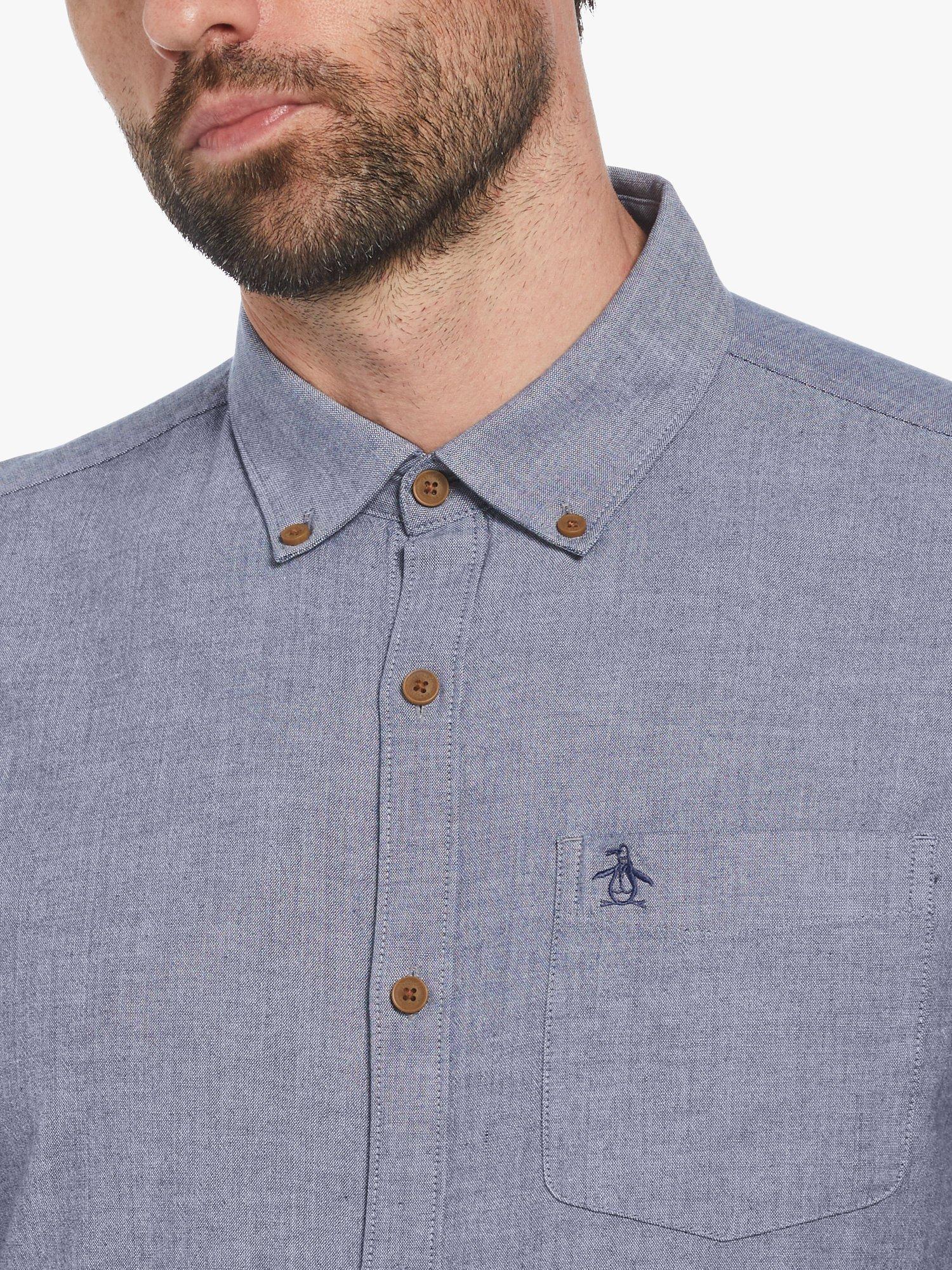 Product image 3 of 3, which shows Original Penguin Chambray Stretch Shirt, Sargasso Sea, L