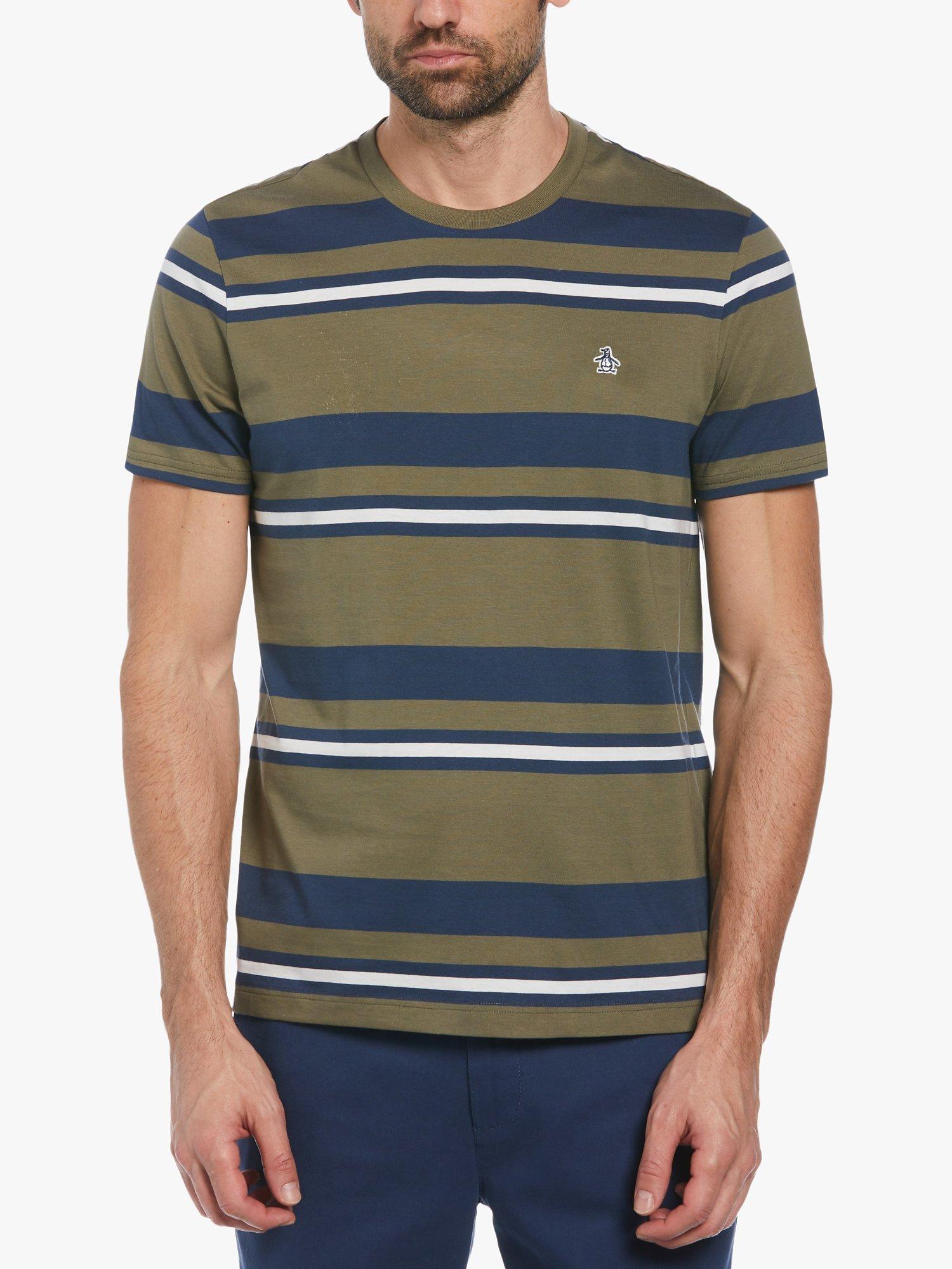 Original Penguin Cotton Stripe T-Shirt, Dusty Olive