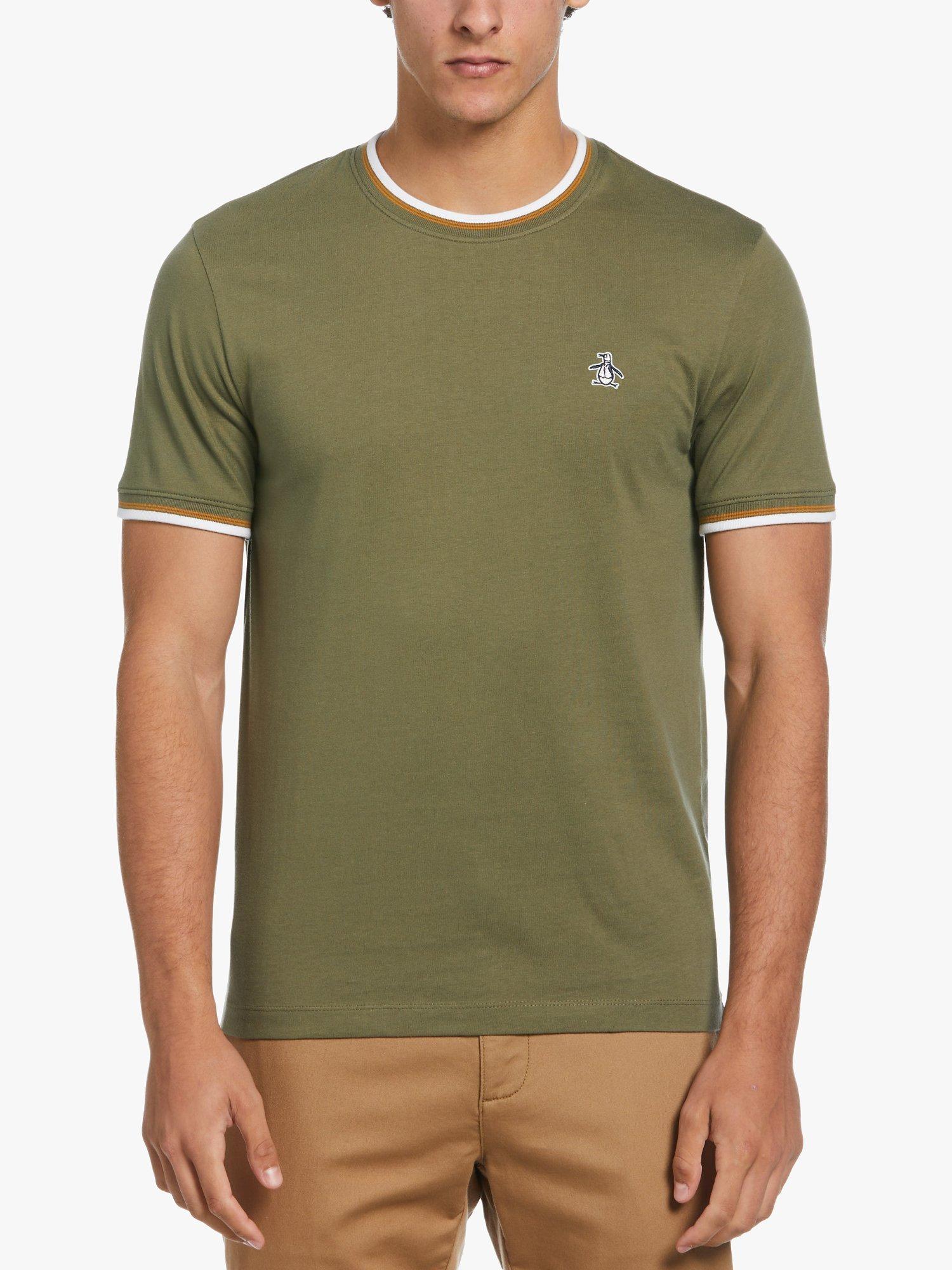 Original Penguin Tipped Ringer T-Shirt, Dusty Olive