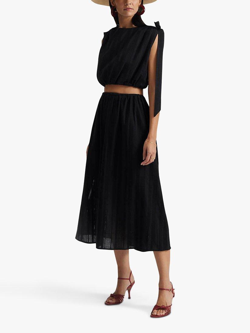Product image 1 of 5, which shows Malina Tamara Midi Skirt, Black, XS