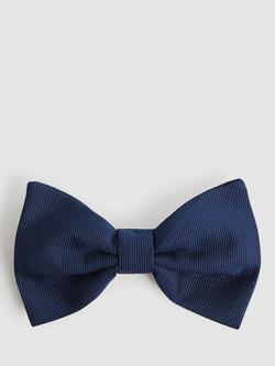 Reiss Boyle Silk Ready Tied Bow Tie, Dark Navy