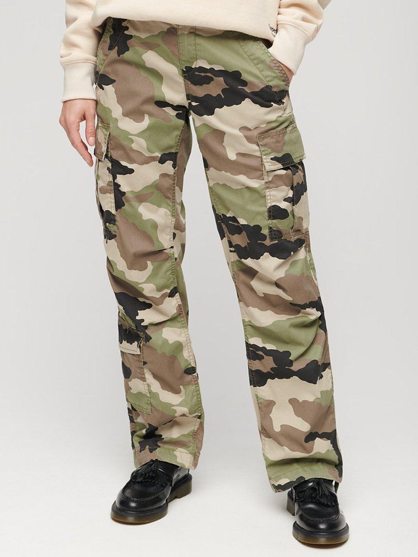 Superdry Low Rise Straight Cargo Camouflage Trousers
