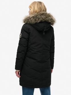 Superdry Everest Faux Fur Parka Jacket - view 2, Black