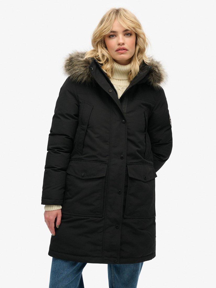 Product image 3 of 6, which shows Superdry Everest Faux Fur Parka Jacket, Black, 10