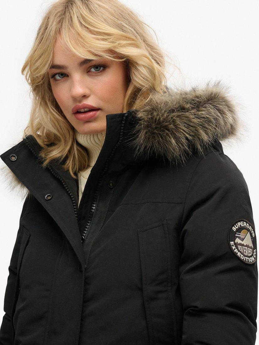 Product image 5 of 6, which shows Superdry Everest Faux Fur Parka Jacket, Black, 10