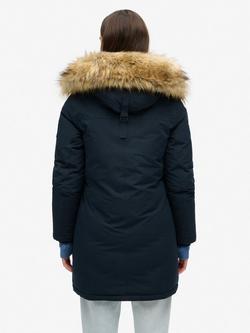 Superdry Everest Faux Fur Parka Jacket, Nordic Chrome Navy - view 2, Nordic Chrome Navy