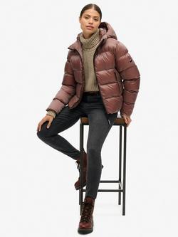 Superdry Slouchy Stitch Roll Neck Wool Blend Jumper, Soft Beige Marl - view 2, Soft Beige Marl