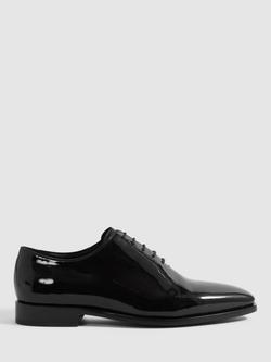 Reiss Mead Patent Leather Lace Up Formal Shoes, Black, Black