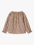 WHEAT Kids' Nicoline Organic Cotton Floral Blouse, Anemones Plenty