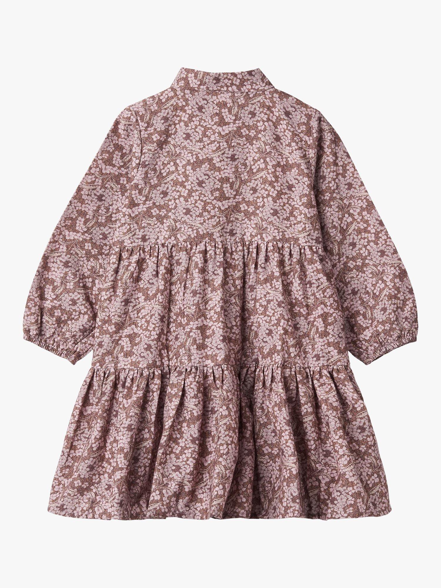 Product image 2 of 3, which shows WHEAT Kids' Felucca Floral Tiered Shirt Dress, Hydrageas, 5 years