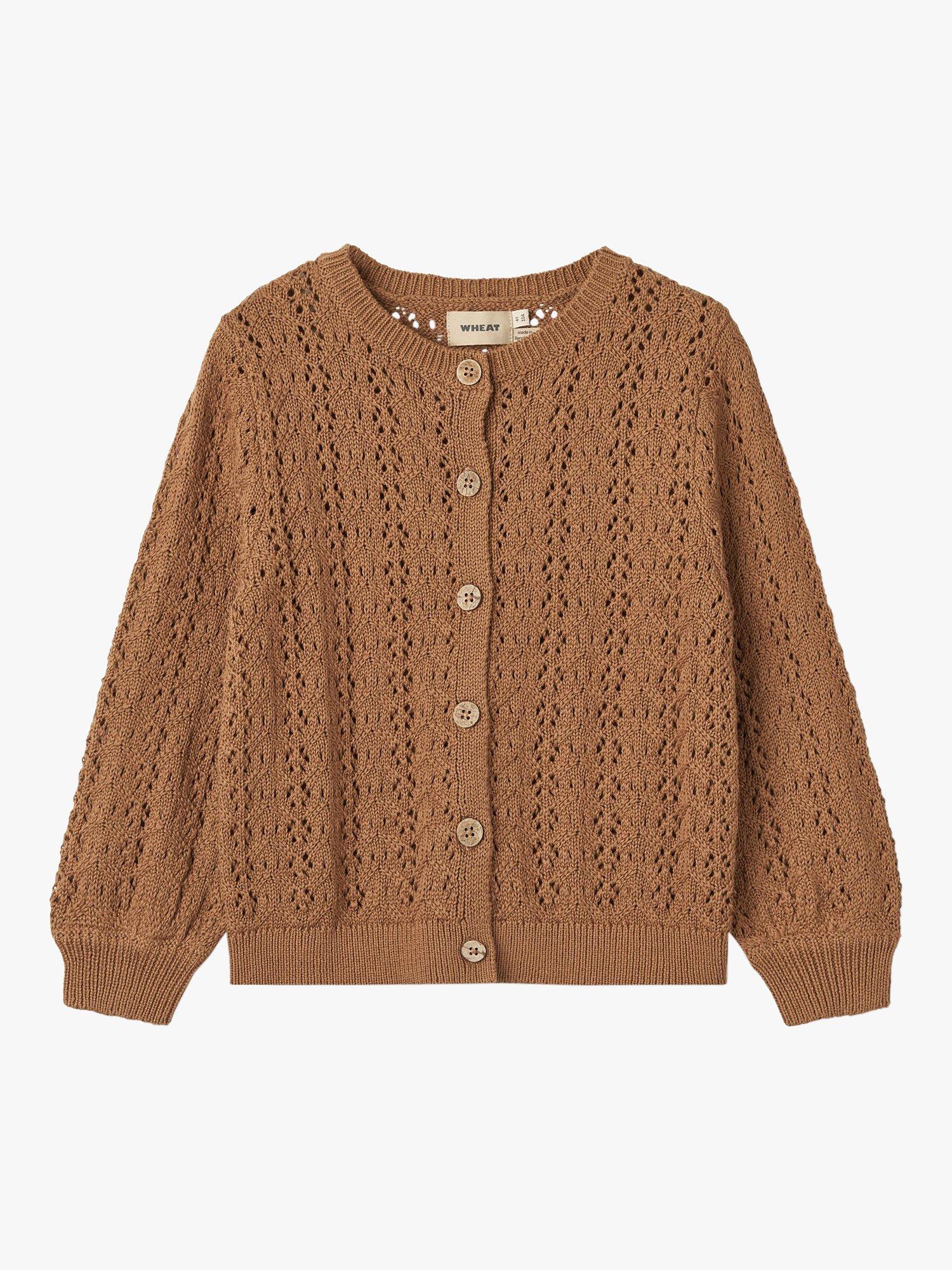 WHEAT Kids' Celia Knit Cardigan, Caramel