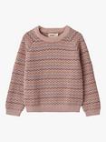 WHEAT Kids' Nanna Zig Zag Jumper, Dry Rose