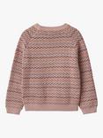 WHEAT Kids' Nanna Zig Zag Jumper, Dry Rose