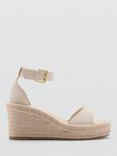 Mango Larisa Espadrille Wedges, Cream