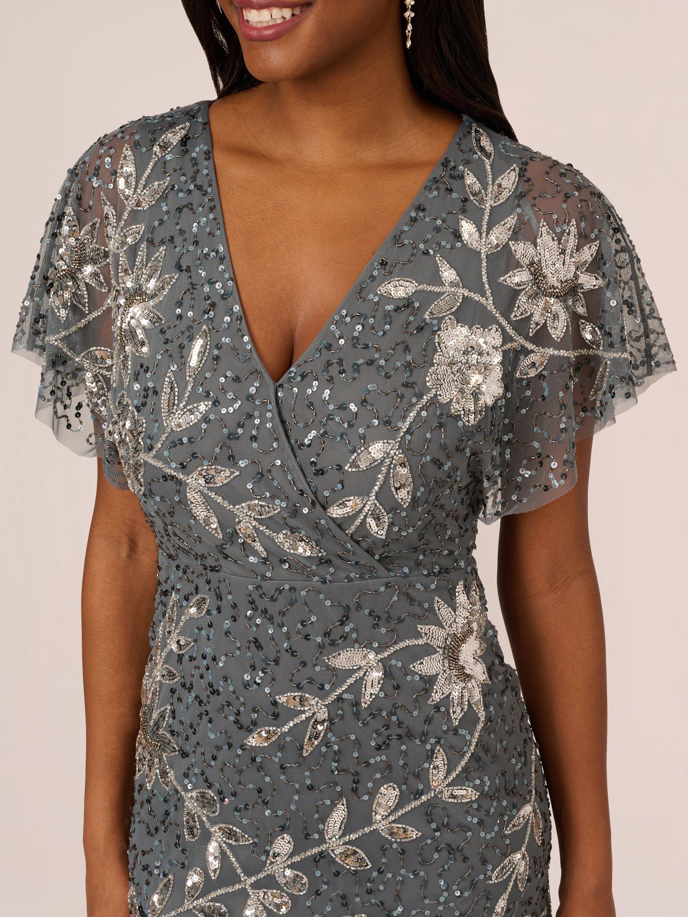 Adrianna papell pewter dress 2025