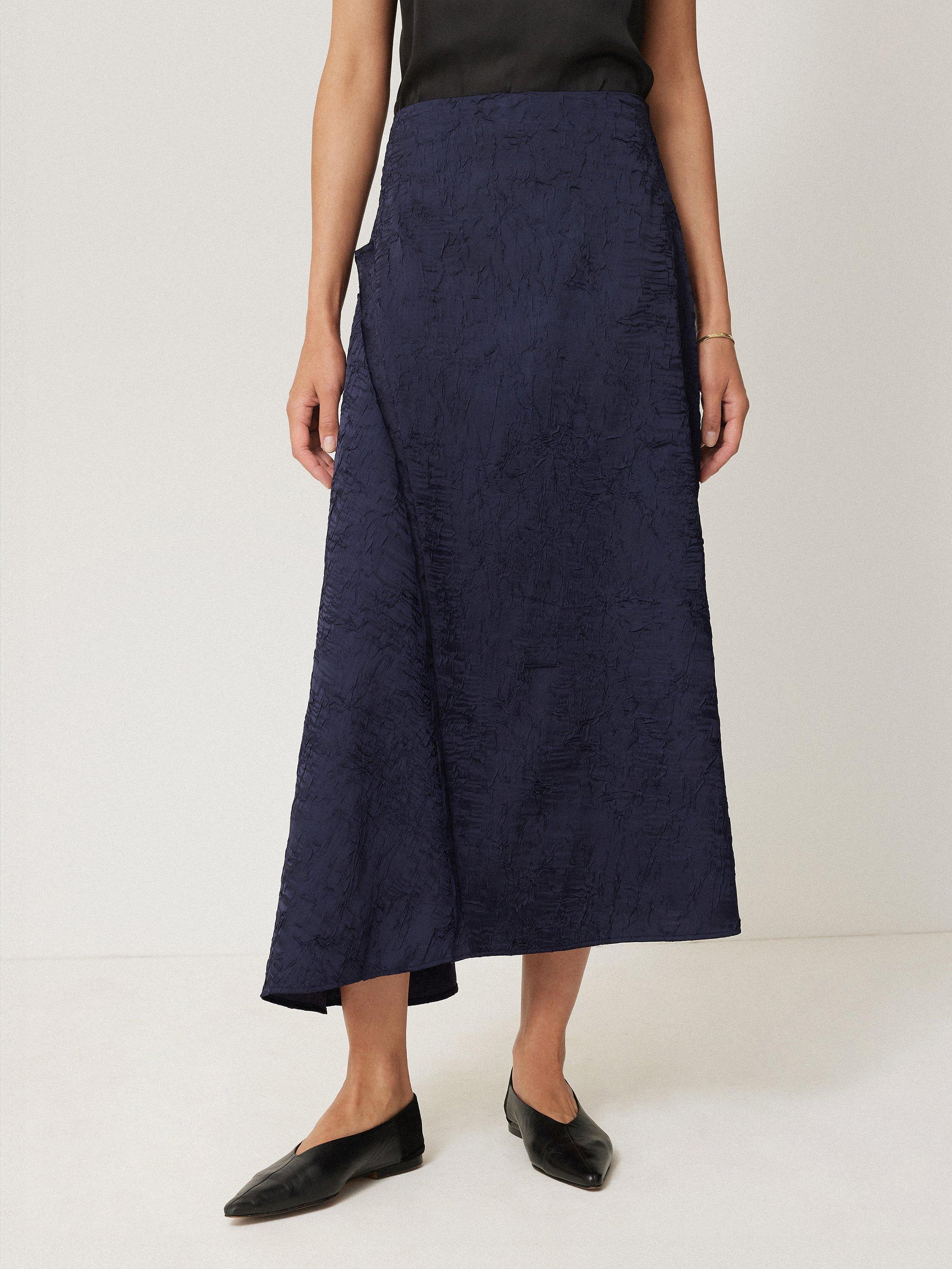 Jigsaw Textured Asymmetric Skirt Blue