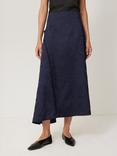 Jigsaw Textured Asymmetric Skirt, Blue