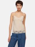 Jigsaw Lace Trim Modal Vest, Pale Sand