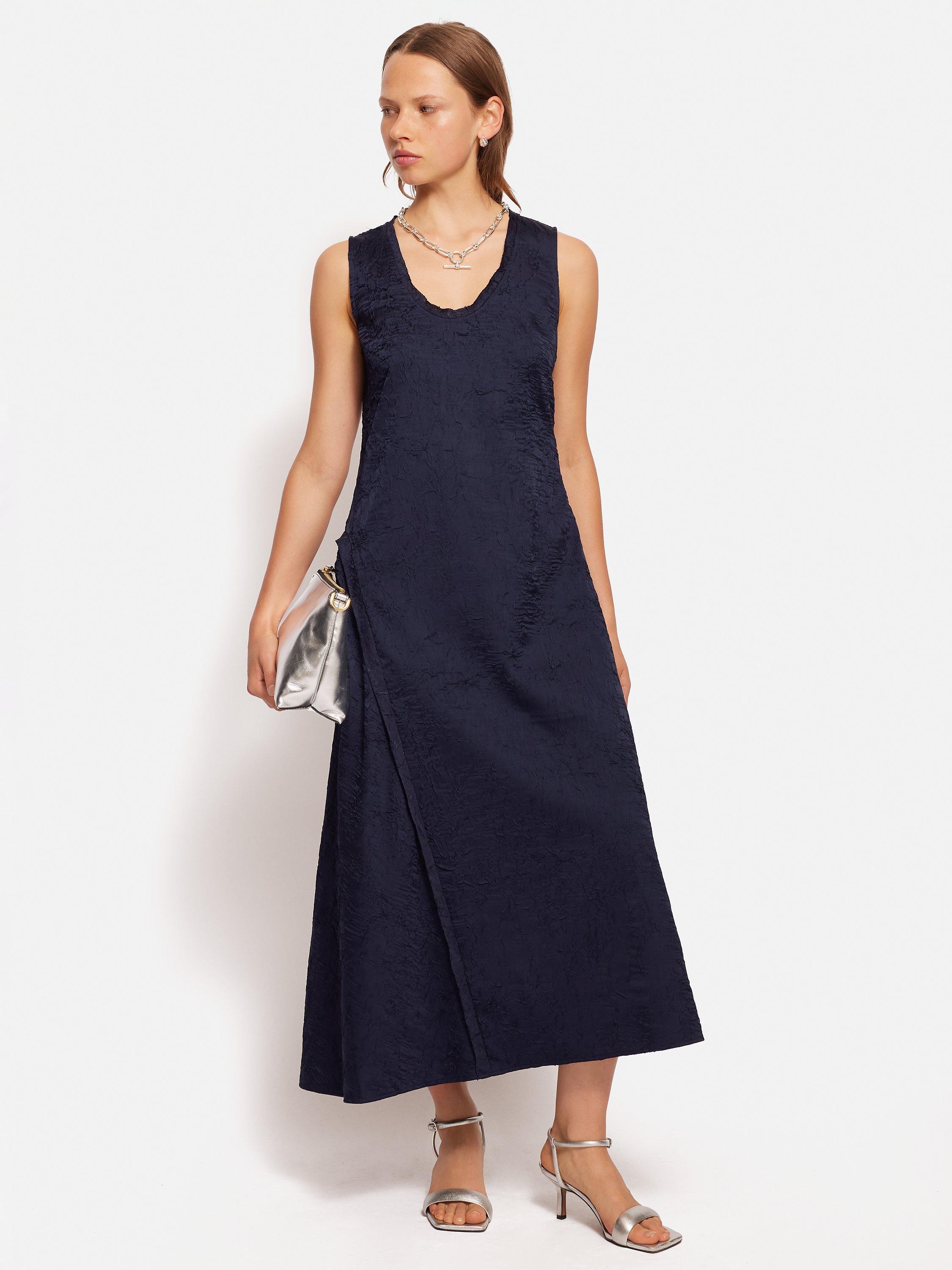 Jigsaw Textured Asymmetric Dress Blue