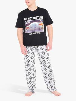 Brand Threads Star Wars Mandalorian Cotton Pyjama Set, Black, Black