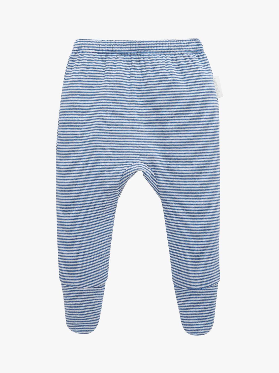 Purebaby Baby Footed Leggings, Mini Stripe