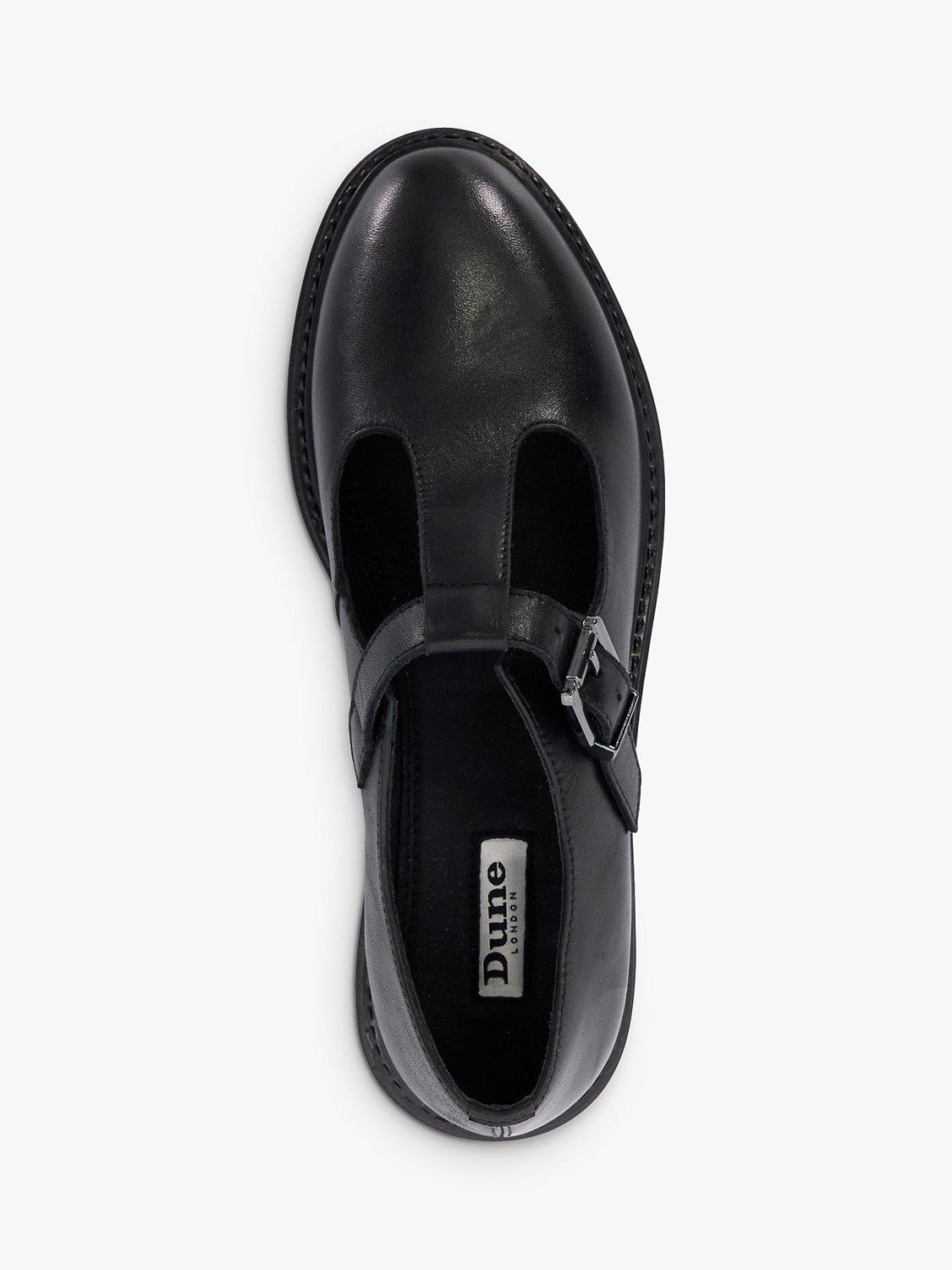 Product image 2 of 6, which shows Dune Henni Leather Chunky Cleated Sole Mary Jane Shoes, Black, EU36