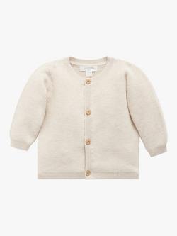 Purebaby Baby Essentials Textured Cardigan, Wheat Melange, Wheat Melange