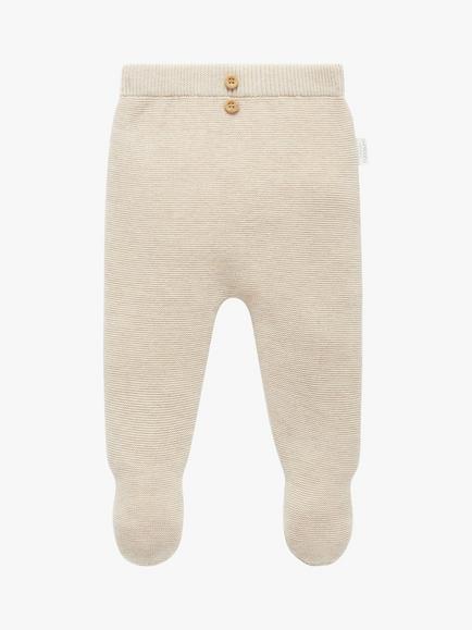 Purebaby Baby Essentials Textured Footed Leggings, Wheat Melange, Wheat Melange