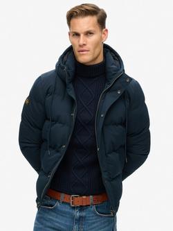 Superdry Everest Short Hooded Puffer Jacket, Eclipse Navy