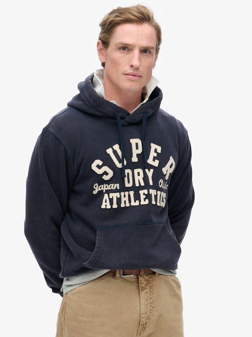 Product image 1 of 7, which shows Superdry Vintage Athletic Hoodie, Eclipse Navy, L