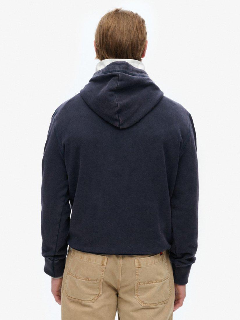 Product image 2 of 7, which shows Superdry Vintage Athletic Hoodie, Eclipse Navy, L