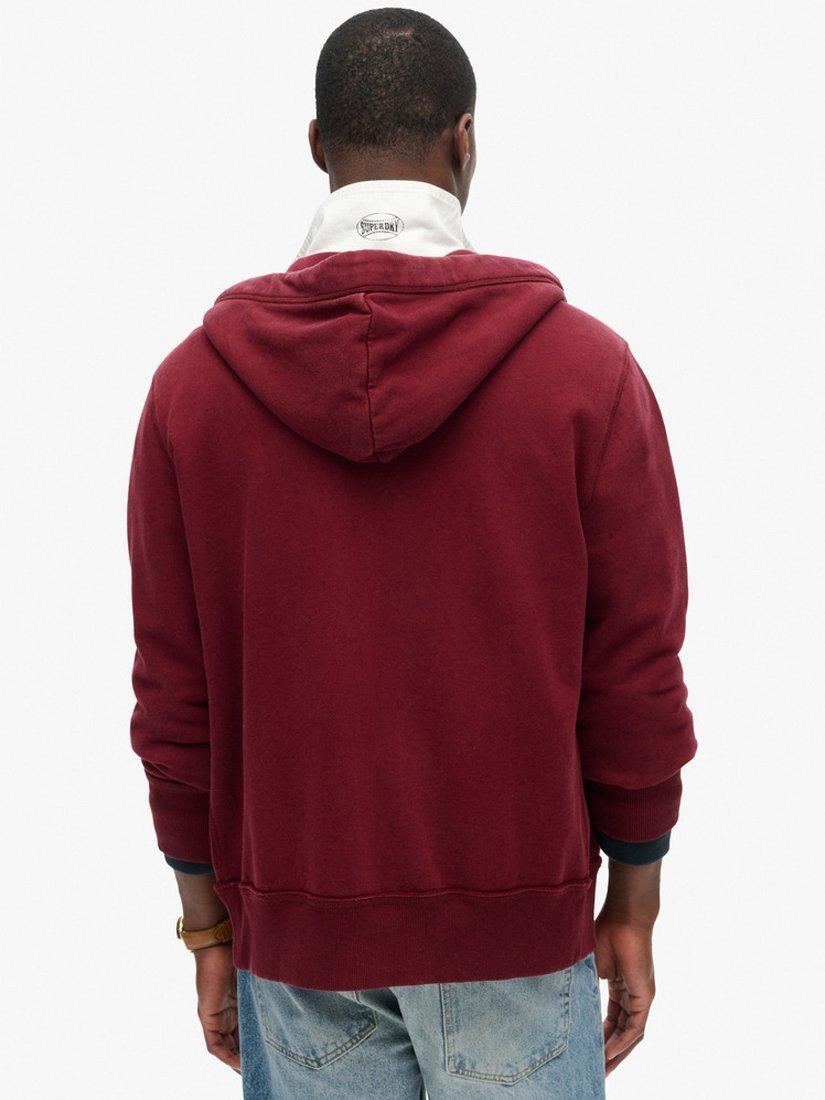 Product image 6 of 6, which shows Superdry Vintage Athletic Zip Hoodie, Rich Burgundy, L